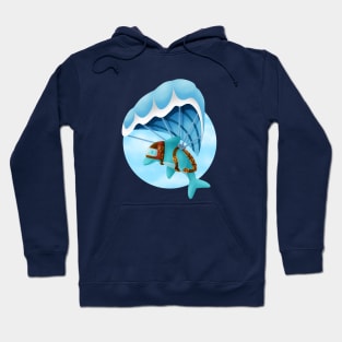 Dolphin flying with the wave(parachute jump) Hoodie